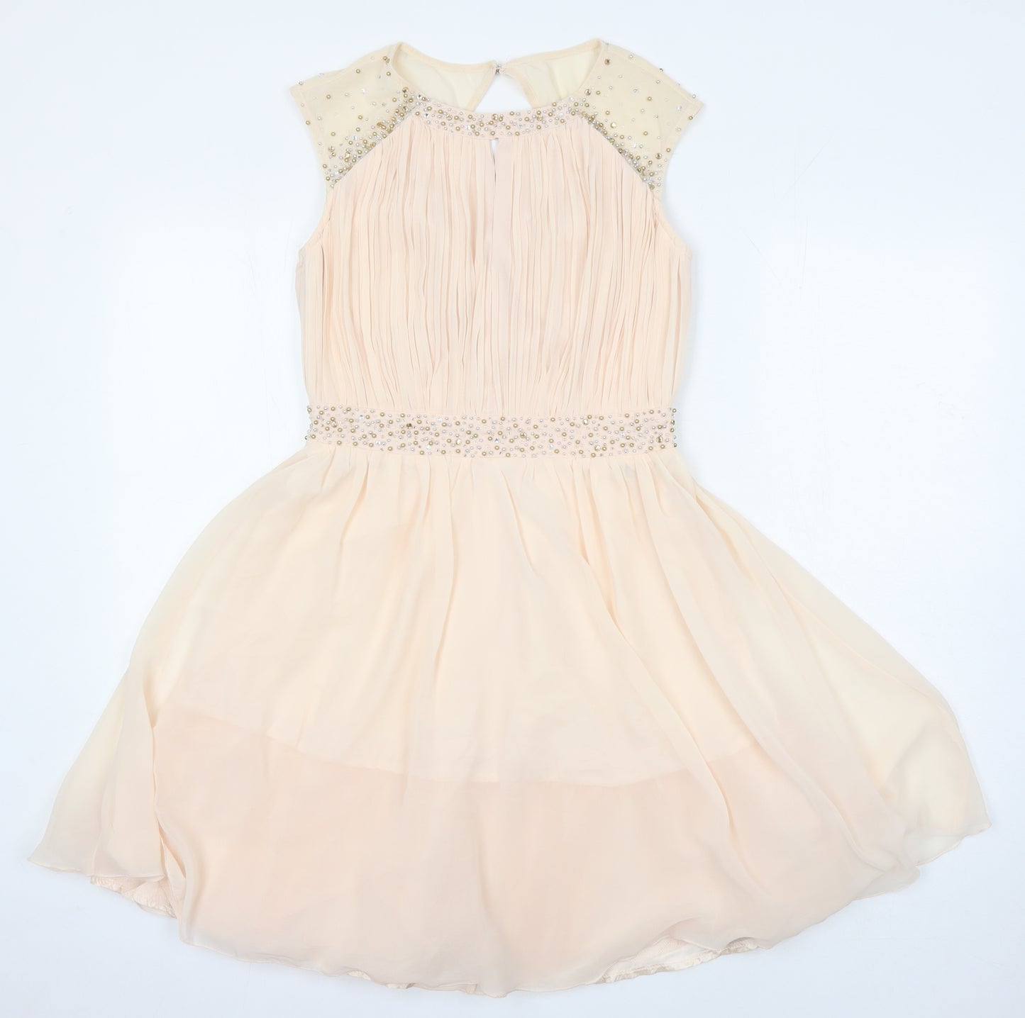 Little mistress Womens Pink Polyester A-Line Size 10 Boat Neck