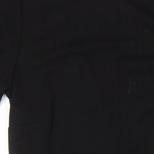 Warehouse Womens Black Trivinyl A-Line Size 6 Round Neck Zip
