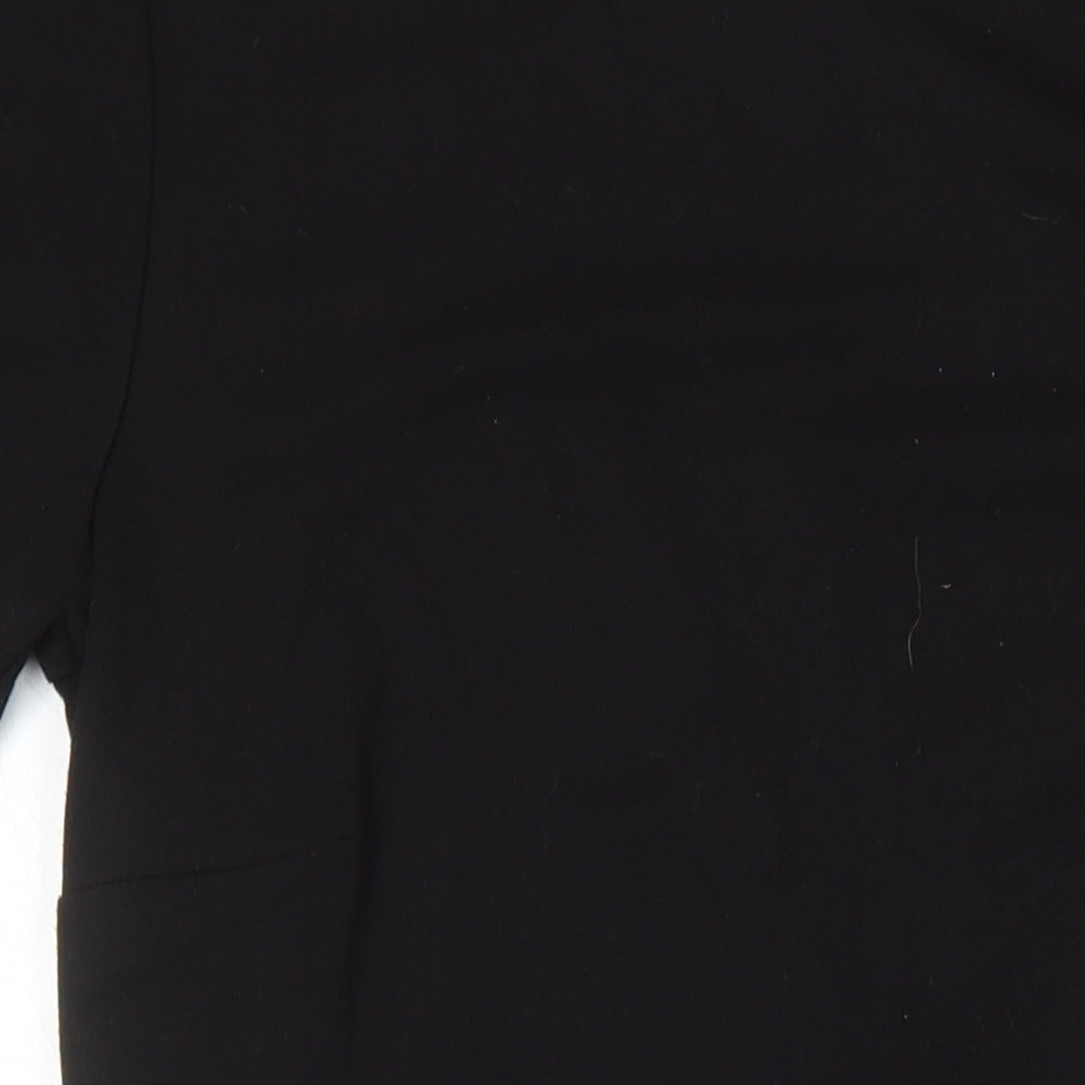 Warehouse Womens Black Trivinyl A-Line Size 6 Round Neck Zip
