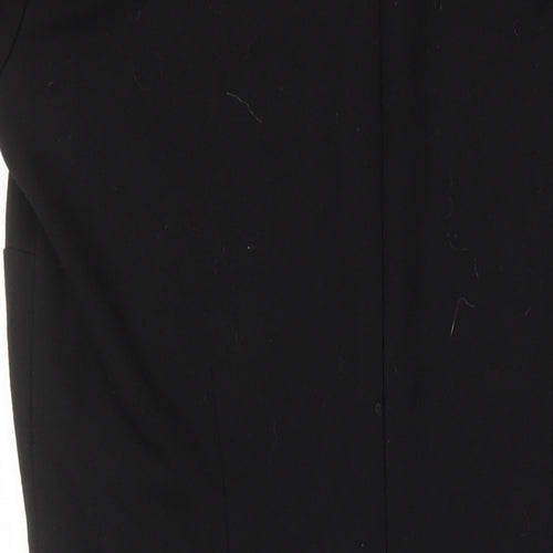 Warehouse Womens Black Trivinyl A-Line Size 6 Round Neck Zip
