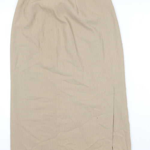 Endora Womens Beige Herringbone Polyester Straight & Pencil Skirt Size 14