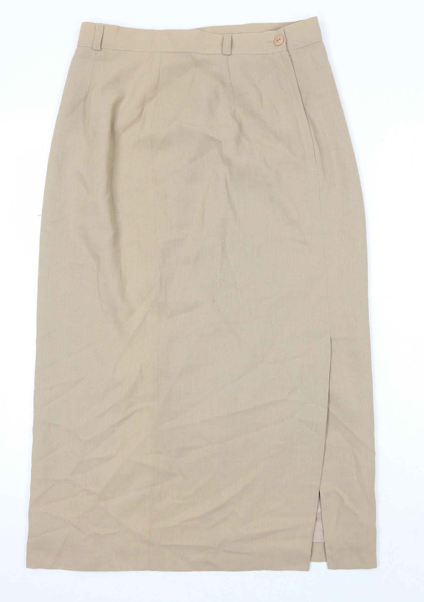Endora Womens Beige Herringbone Polyester Straight & Pencil Skirt Size 14