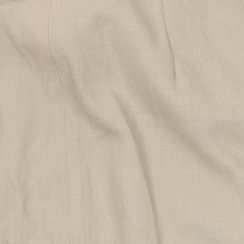Endora Womens Beige Herringbone Polyester Straight & Pencil Skirt Size 14