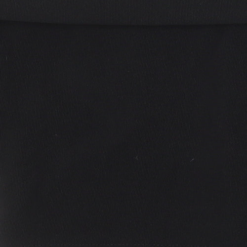 ASOS Womens Black Polyester Cropped T-Shirt Size 10 Boat Neck