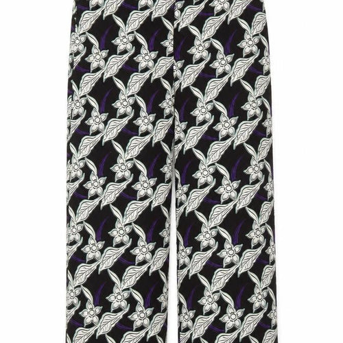 Topshop Womens Multicoloured Floral Polyester Cropped Trousers Size 10 L21 in Regular