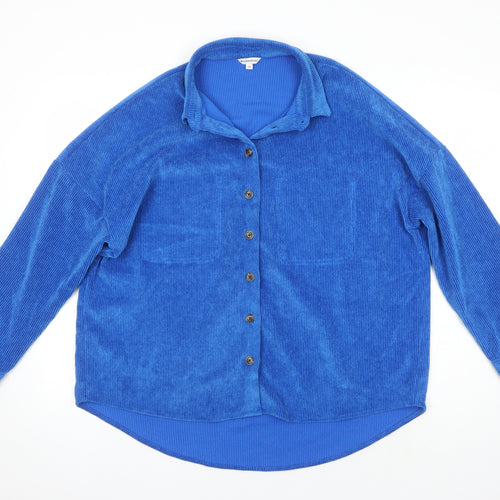 Clockhouse Womens Blue Polyester Basic Blouse Size 12 Collared