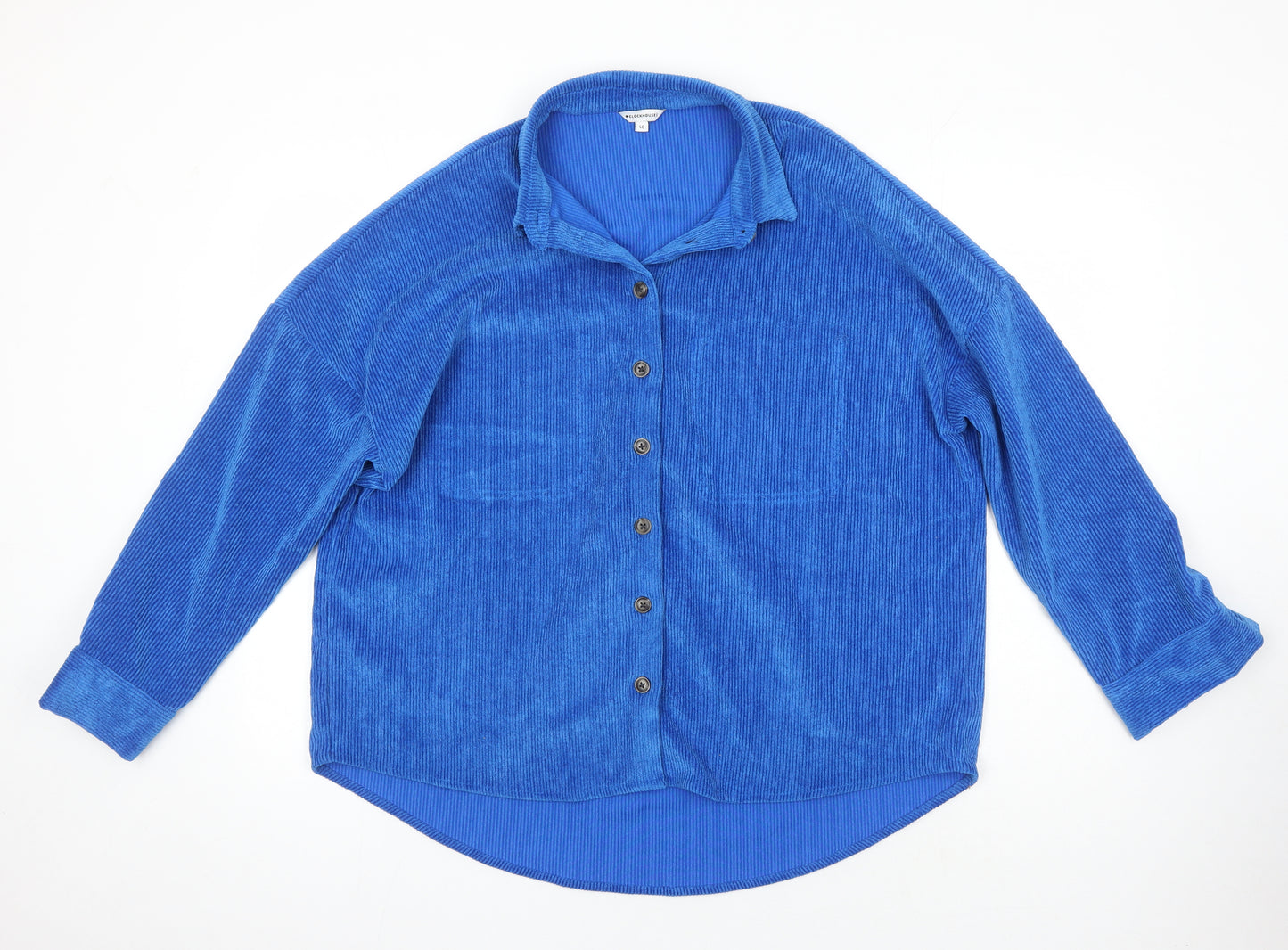 Clockhouse Womens Blue Polyester Basic Blouse Size 12 Collared