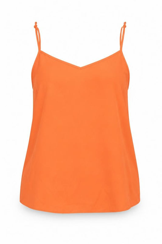 Front view of ASOS women’s multicoloured herringbone polyester camisole blouse, size UK 14, sweetheart