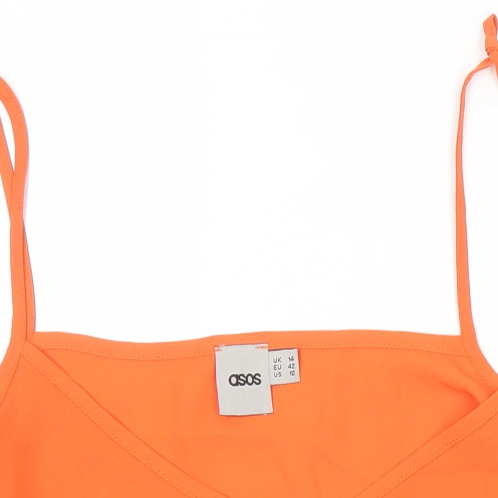 ASOS Womens Multicoloured Herringbone Polyester Camisole Blouse Size 14 Sweetheart
