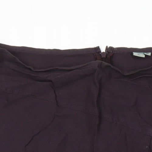 Jigsaw Womens Brown Linen A-Line Skirt Size 12