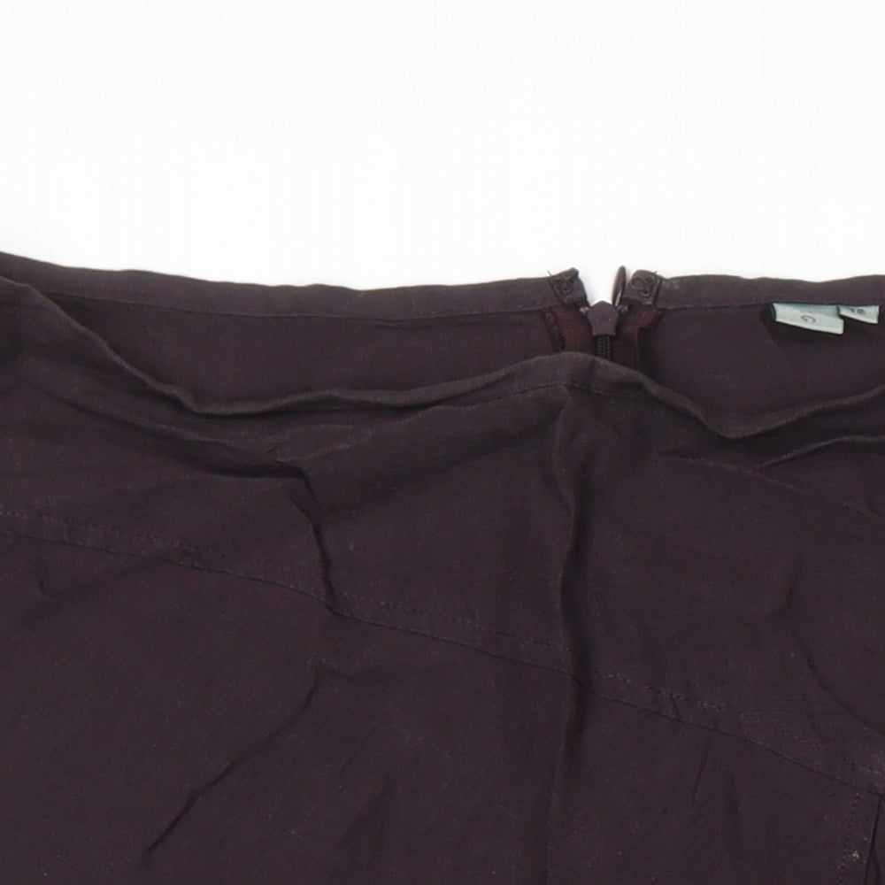 Jigsaw Womens Brown Linen A-Line Skirt Size 12