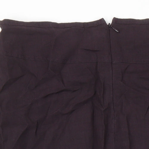 Jigsaw Womens Brown Linen A-Line Skirt Size 12