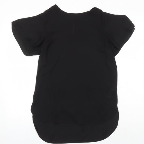 New Look Womens Black Polyester Tunic Blouse Size 8 Round Neck