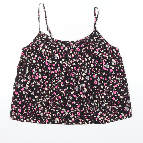 Miss Selfridge Womens Multicoloured Geometric Polyester Camisole Blouse Size 14 Boat Neck