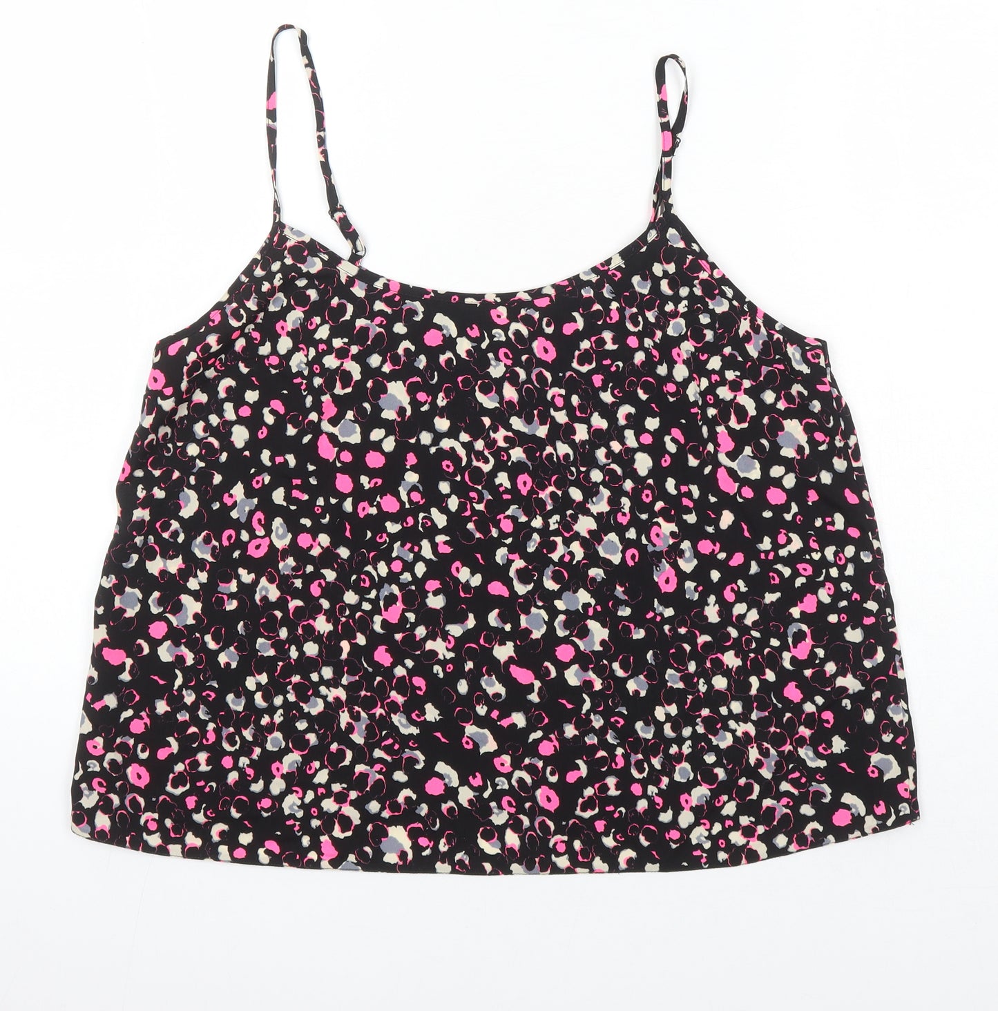 Miss Selfridge Womens Multicoloured Geometric Polyester Camisole Blouse Size 14 Boat Neck
