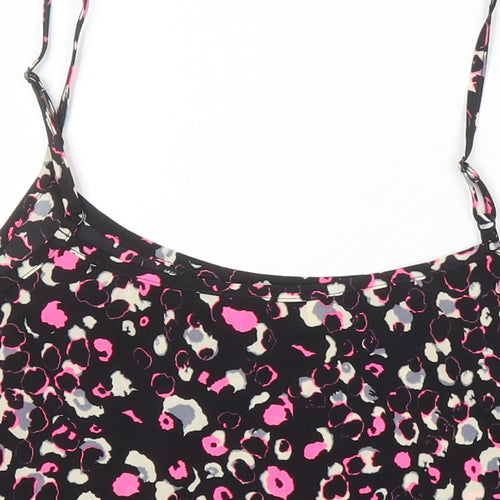 Miss Selfridge Womens Multicoloured Geometric Polyester Camisole Blouse Size 14 Boat Neck
