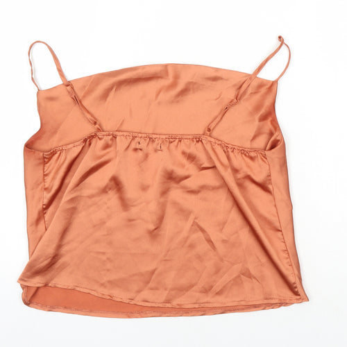 Nasty Gal Womens Brown Polyester Camisole Blouse Size 12 Square Neck