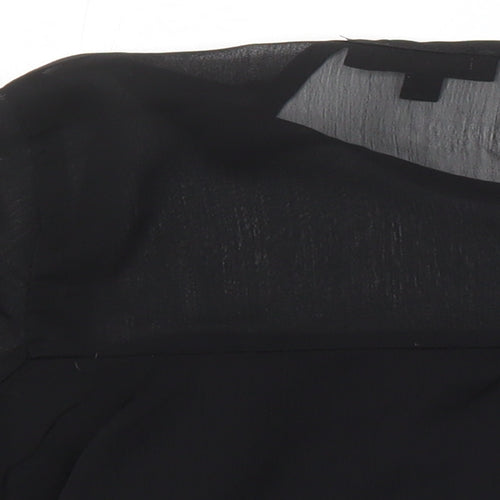 Missguided Womens Black Polyester Cropped Blouse Size 10 Round Neck