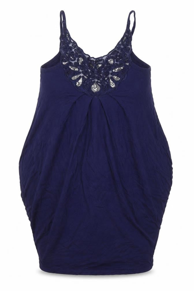 Miss Selfridge Womens Blue Viscose Tunic Blouse Size 5XL Round Neck