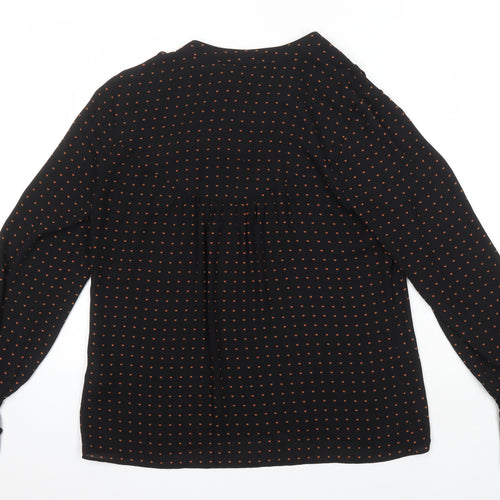 Warehouse Womens Black Geometric Polyester Tunic Blouse Size 10 Round Neck - Hearts