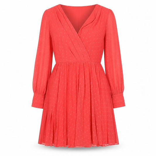Front view of ASOS women’s purple polyester a-line, size UK 12, v-neck zip
