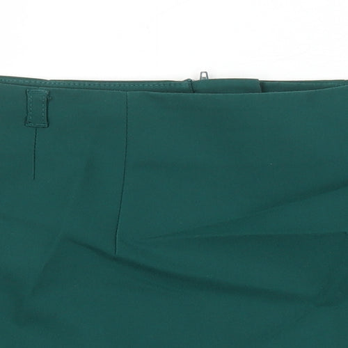 H&M Womens Gold Herringbone Polyester Mini Skirt Size 40 Zip