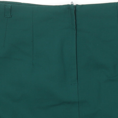 H&M Womens Gold Herringbone Polyester Mini Skirt Size 40 Zip