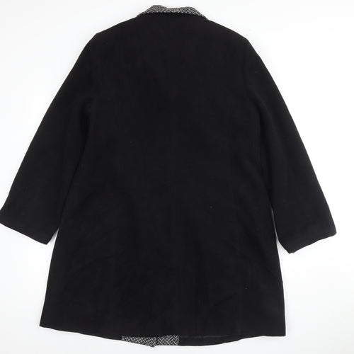 Autonomy Womens Black Overcoat Coat Size 12 Button