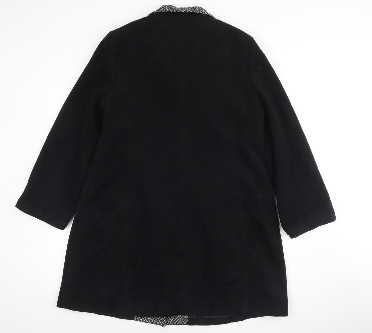 Autonomy Womens Black Overcoat Coat Size 12 Button