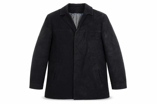 Front view of Terry de Havilland men’s black jacket blazer, size L, button