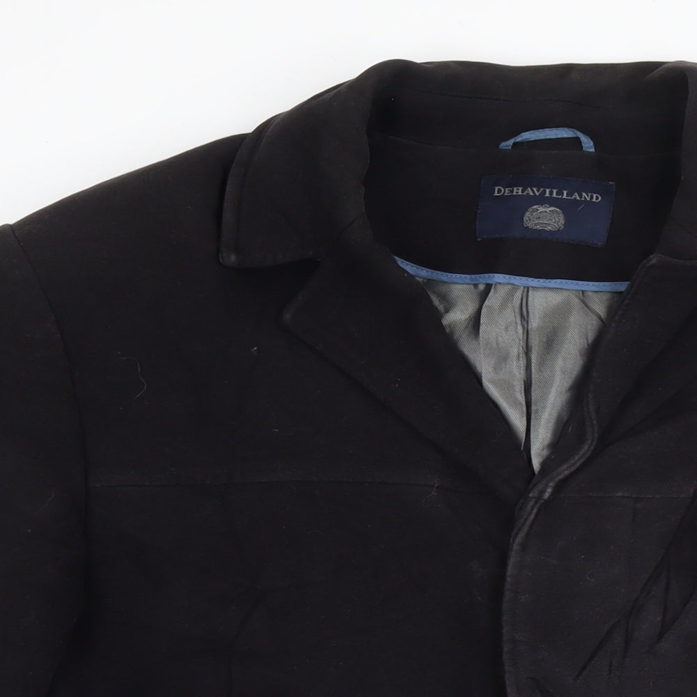 Terry de Havilland Mens Black Jacket Blazer Size L Button