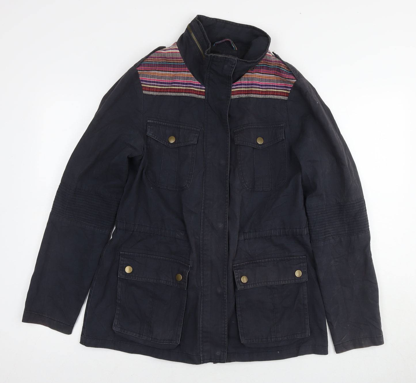 New Look Womens Black Parka Jacket Size 14 Zip