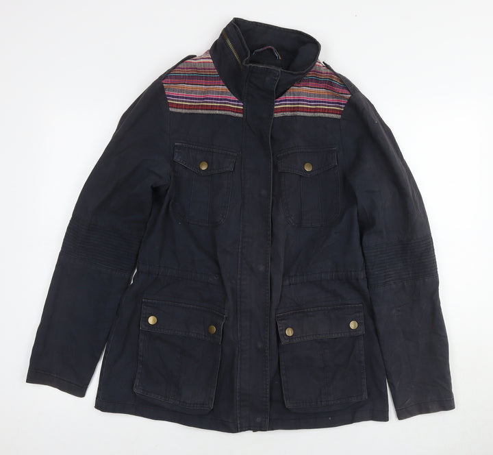 New Look Womens Black Parka Jacket Size 14 Zip