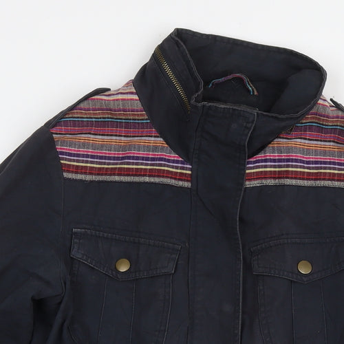 New Look Womens Black Parka Jacket Size 14 Zip