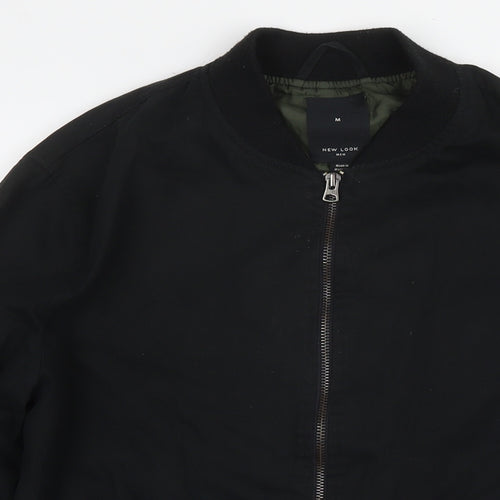 New Look Mens Black Bomber Jacket Jacket Size M Zip