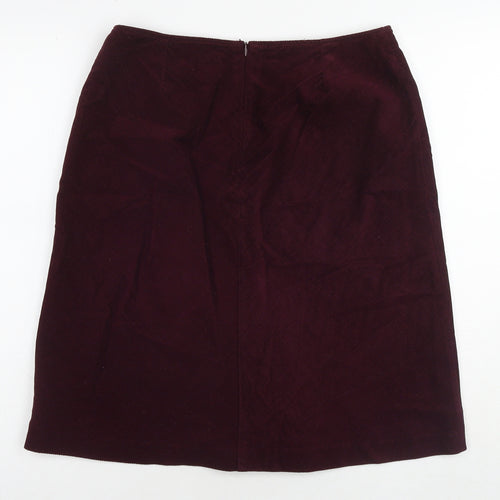 Boden Womens Red Cotton A-Line Skirt Size 12 Zip