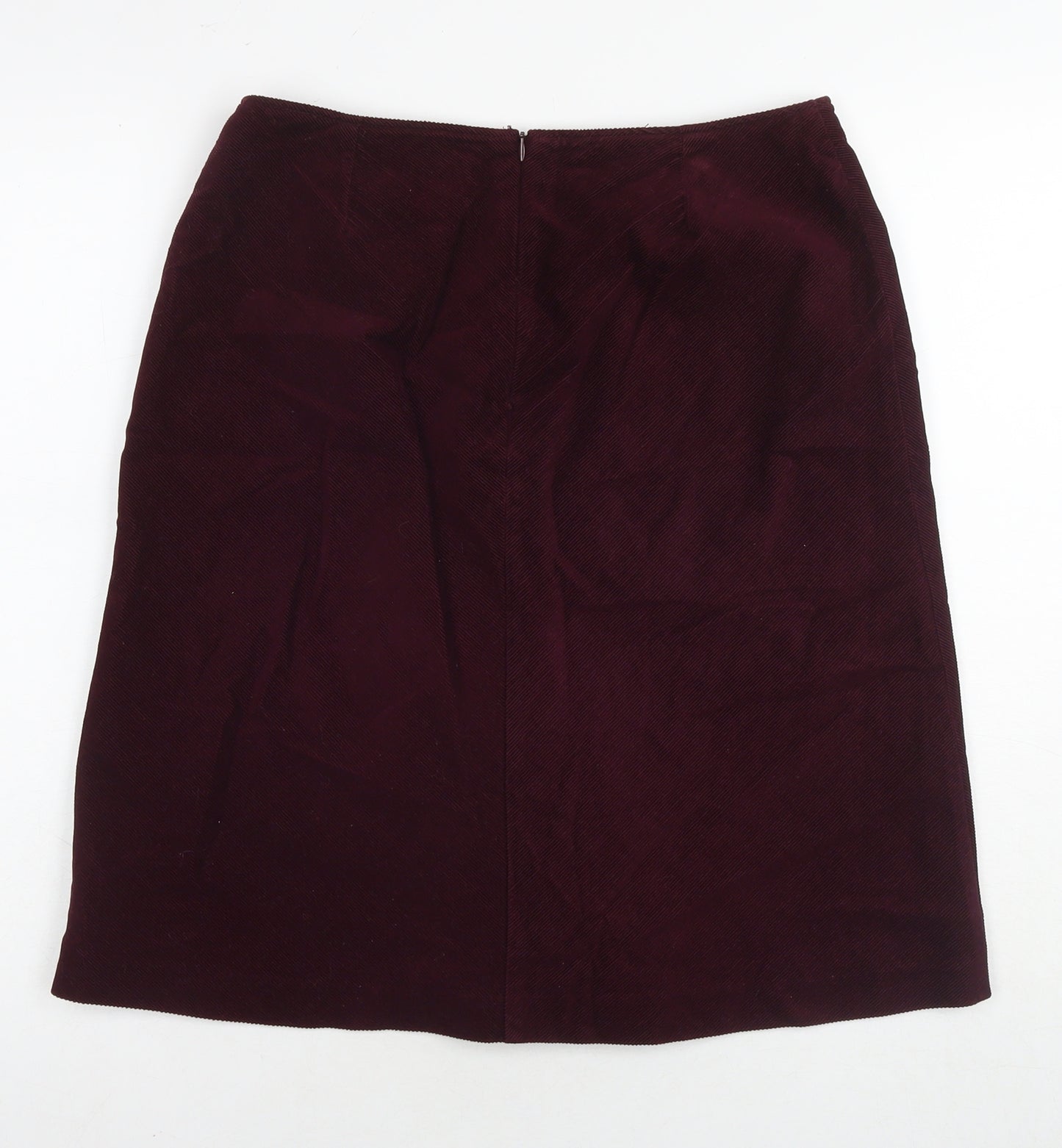 Boden Womens Red Cotton A-Line Skirt Size 12 Zip