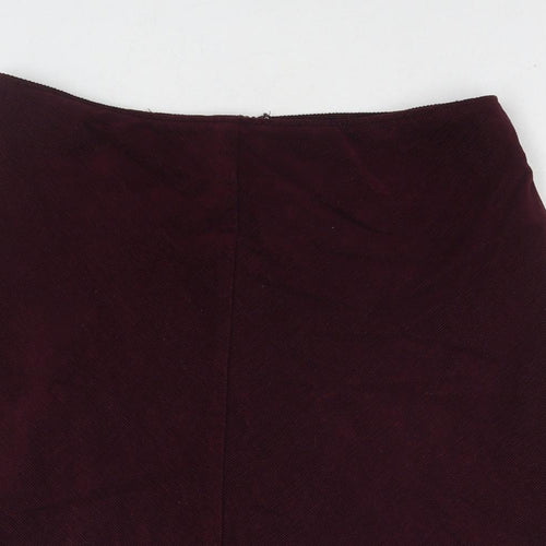 Boden Womens Red Cotton A-Line Skirt Size 12 Zip