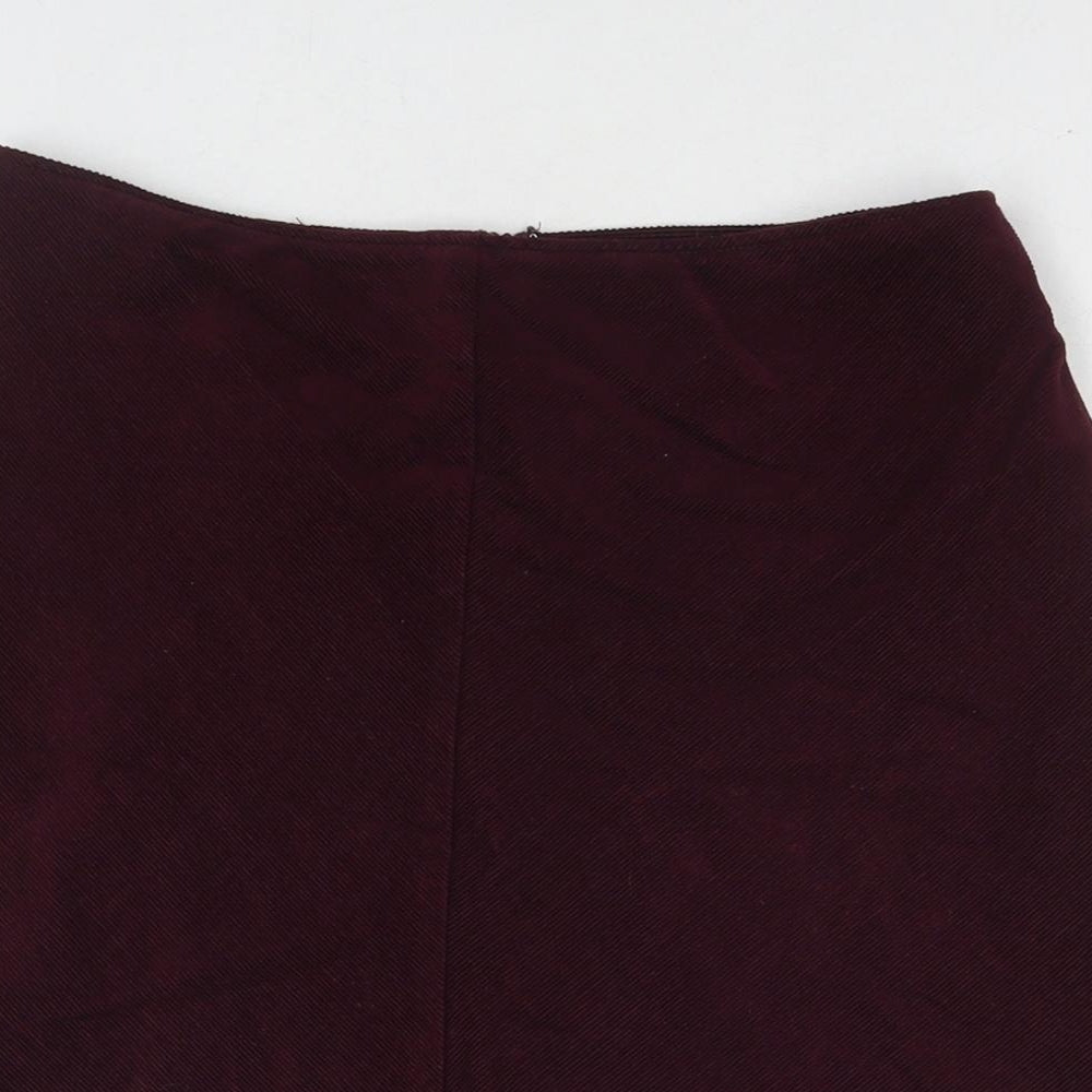 Boden Womens Red Cotton A-Line Skirt Size 12 Zip