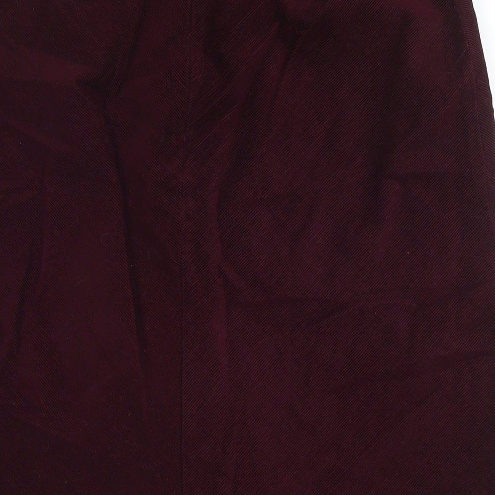 Boden Womens Red Cotton A-Line Skirt Size 12 Zip