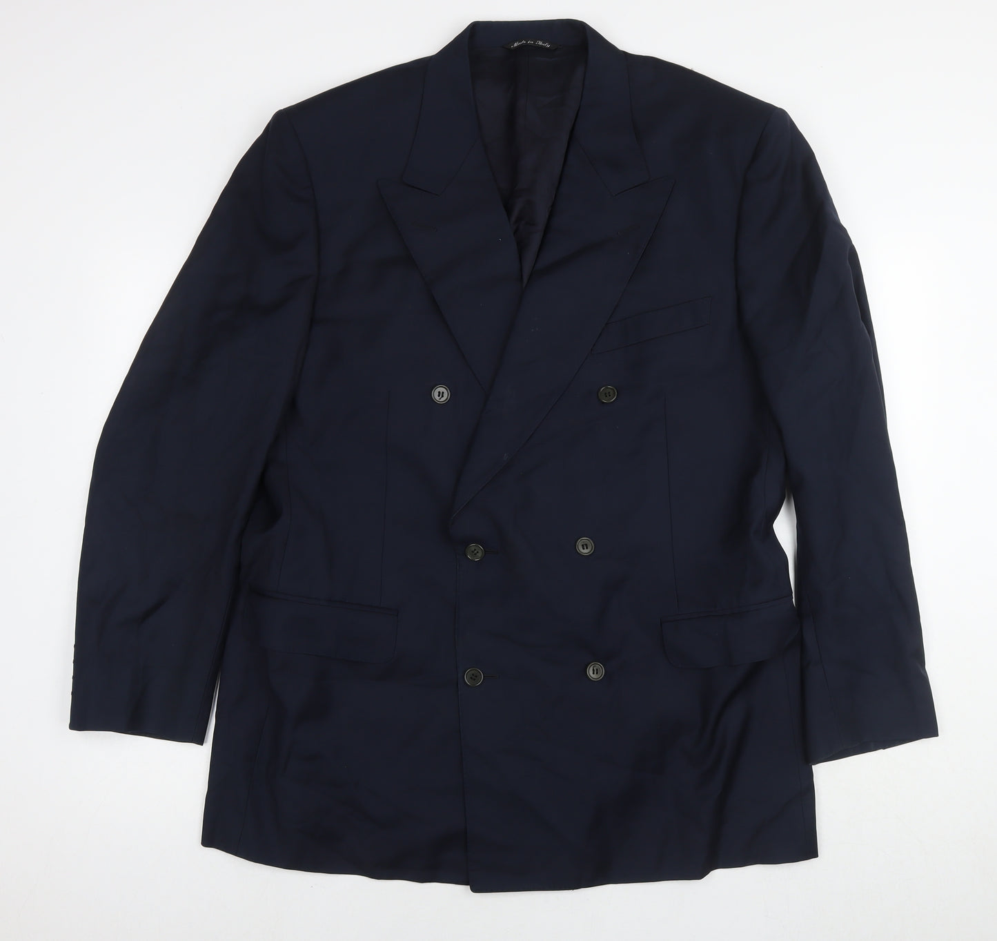 Canali Mens Blue Wool Jacket Suit Jacket Size 44 Regular