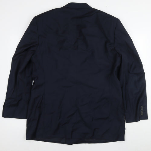Canali Mens Blue Wool Jacket Suit Jacket Size 44 Regular