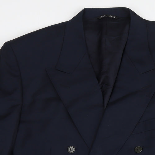Canali Mens Blue Wool Jacket Suit Jacket Size 44 Regular