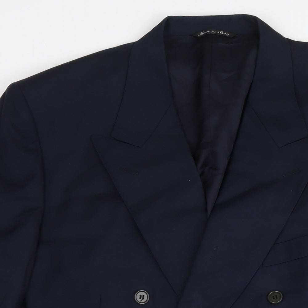 Canali Mens Blue Wool Jacket Suit Jacket Size 44 Regular