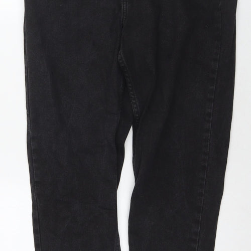 Denim & Co. Womens Black Cotton Straight Jeans Size 10 L27 in Regular Zip