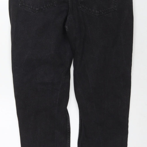 Denim & Co. Womens Black Cotton Straight Jeans Size 10 L27 in Regular Zip