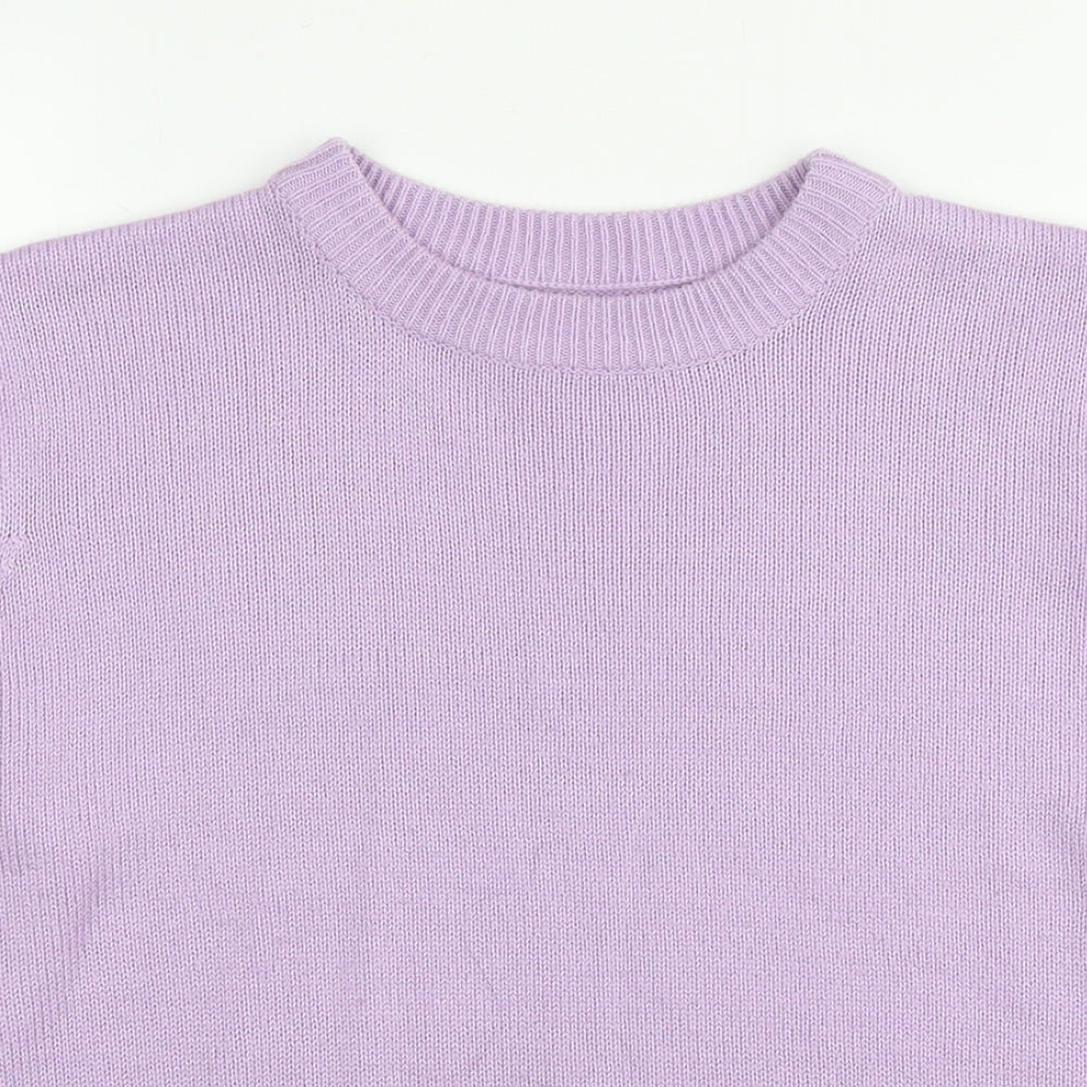 Damart Womens Purple Round Neck Acrylic Pullover Jumper Size 10