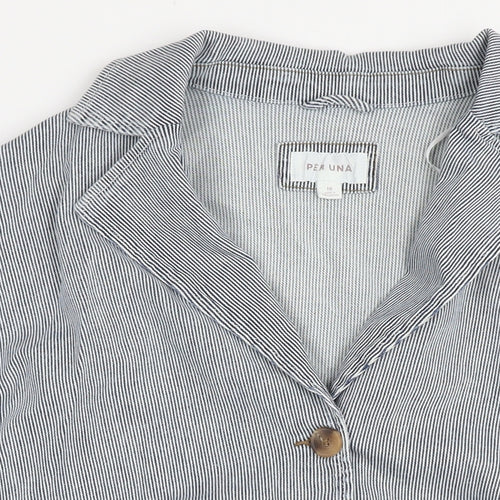 Per Una Womens Blue Striped Jacket Size 16 Button