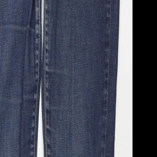 Mango Womens Blue Cotton Skinny Jeans Size 10 L31 in Regular Zip