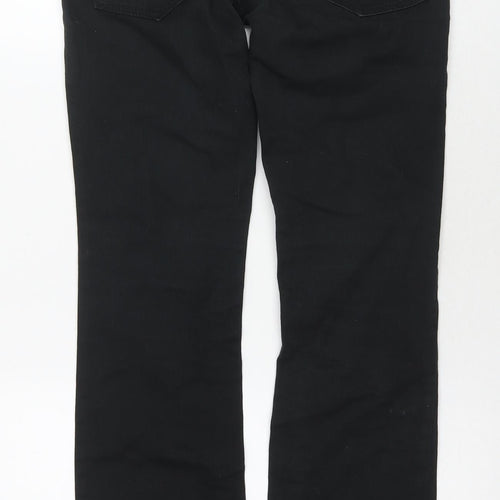 NEXT Womens Black Cotton Bootcut Jeans Size 10 L30 in Regular Zip